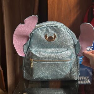 Sparkly Blue and Pink Kids Stitch Backpack